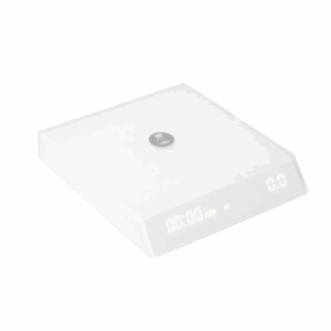 Badger & Dodo. The Mirror Nano White - Timemore is a sleek digital kitchen scale in white, featuring a clear zeroed display against a plain white background.